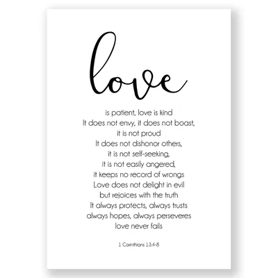 Love is Patient Love is Kind Print - Wall Art Printable Prints