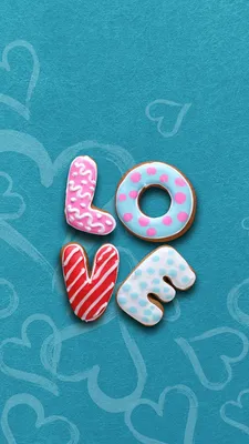 Photos English Love Icing sugar Word - Lettering Cookies 1080x1920