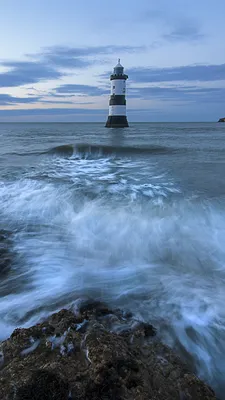 Картинки Великобритания Anglesey Море маяк Природа Вечер 1080x1920