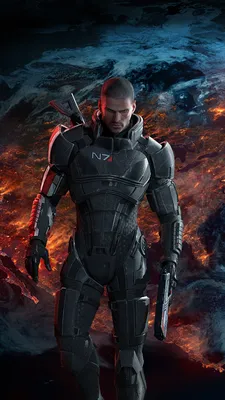 Image Shepard Mass Effect 3 Armor Pistols Man Fantasy vdeo 1080x1920