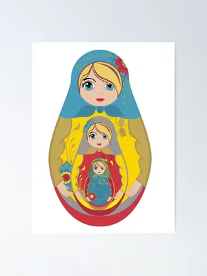 Large Matreshka 7 Nested Doll, Poppy Flowers, Cute Faces, 8\" - at Holy  Trinity Store