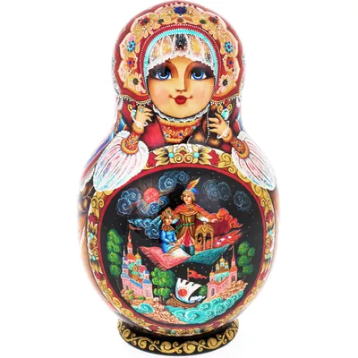 Hand Painted Wood Matryoshka \"Матрёшка\". Traditional Russian Nesting D –  Sustainable Deco, Inc.