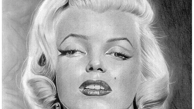 Обои для рабочего стола Marilyn Monroe девушка Черно белое 1366x768