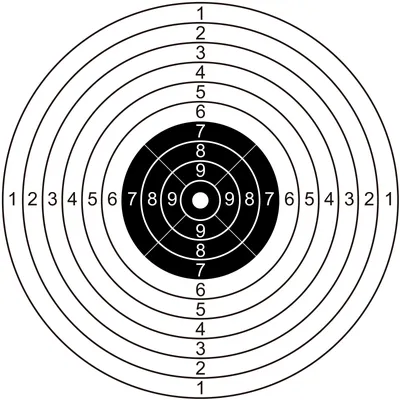 Мишень для пневматики \"Черно-белая\", 140*140 280гр (50шт) в Москве и  Московской области