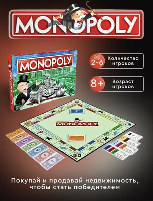 Игра настольная Монополия Классика MONOPOLY C1009 MONOPOLY 4584427 купить в  интернет-магазине Wildberries