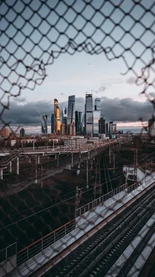 Обои Moscow City Skyscrapers на телефон iPhone XR