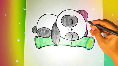 How to draw a cute panda with hearts, pictures for children and beginners -  YouTube