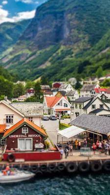 Image Norway Village Undredal Pier Houses Cities 1080x1920