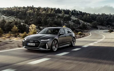 Обои на рабочий стол Audi RS6 в ночном лесу зимой, обои для рабочего стола,  скачать обои, обои бесплатно