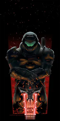 I edited some old art of mine and made a phone wallpaper - hope r/Doom  finds my offering worthy :) : r/Doom