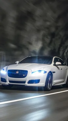 Desktop Wallpapers Jaguar Tunnel 2015 XJR X351 White 1080x1920