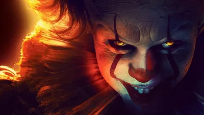 Обои на рабочий стол Клоун Пеннивайз / Pennywise из фильма ужасов Оно 2 /  It 2, 2019, обои для рабочего стола, скачать обои, обои бесплатно