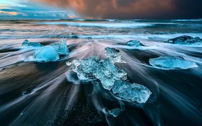 Фотография Исландия Jokulsarlon Lagoon льда гора Природа 1080x1920