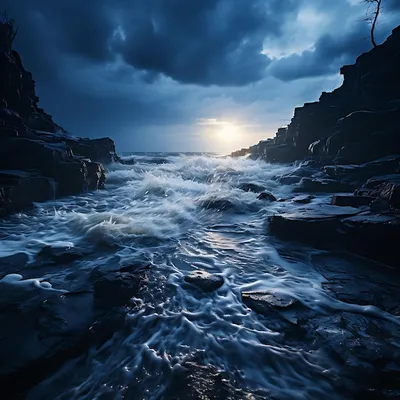 Фото moody seascape бурный морской пейзаж вызывает чувство меланхолии  голубой понедельник обои телефон | Премиум Фото