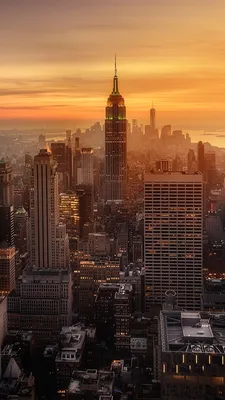 Wallpaper New York, evening, sunset, skyscrapers, city, USA 2560x1600 HD  Picture, Image