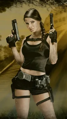 Images Tomb Raider Underworld pistol Lara Croft Girls vdeo 1080x1920