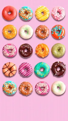 Обои wallpaper iPhone icons | Donuts, Food wallpaper, Donut art