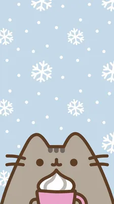 Pusheen the cat iPhone wallpaper background winter snow | Рождественские  обои, Милые обои, Пушин