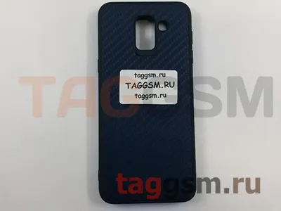 Задняя накладка для Samsung J6 / J600 Galaxy J6 (2018) (силикон, под ткань,  темно-синяя)