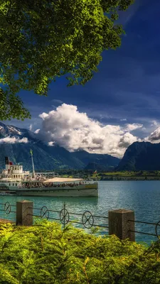 Desktop Wallpapers Switzerland Oberhofen Lake Thun Nature 1080x1920