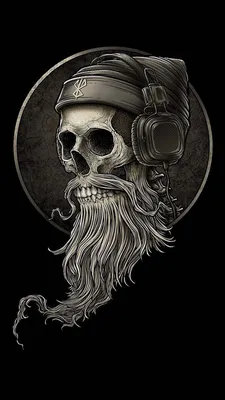 Обои для Телефона | Skull beard, Skull artwork, Skull