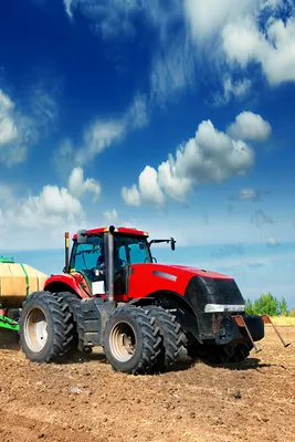 Photo tractors Sky Fields Clouds 640x960