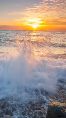 Images Sea Sun Nature Sky Waves Sunrises and sunsets 1080x1920