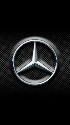 Логотип Mercedes-Benz на сером фоне - обои на телефон