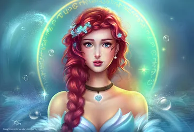 Обои на рабочий стол Ariel - Disney Princess / Ариэль - Диснеевская  принцесса, by TiNyThanhTruc, обои для рабочего стола, скачать обои, обои  бесплатно