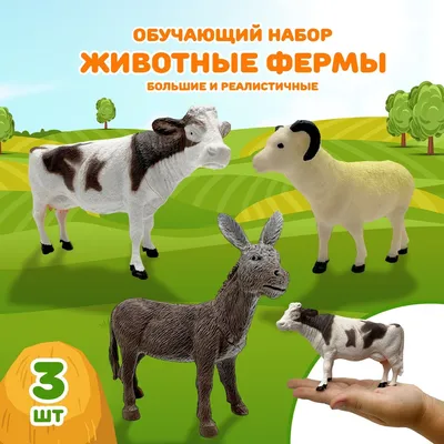 Игровой набор фигурок домашних животных для малышей, Домашние животные  коллекционные \"В деревне\", развивающие игрушки для детей, обучающий набор  для мальчика и для девочки - купить с доставкой по выгодным ценам в  интернет-магазине