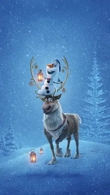 Обои на рабочий стол Olaf / Олаф олень и снеговик Sven / Свен из  мультфильма Frozen 2 / Холодное сердце 2, обои для рабочего стола, скачать  обои, обои бесплатно