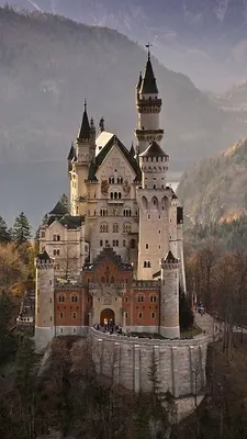 Picture Bavaria Neuschwanstein Germany Autumn Nature 1080x1920