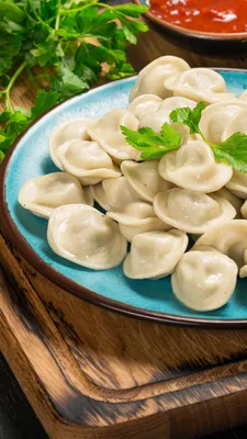 Images Pelmeni Food Plate Cutting board The second dishes 1080x1920