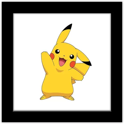 Gallery Pops Pokémon - Pikachu Waving Pose Wall Art, Black Framed Version,  12\" x 12\" : Amazon.ca: Home