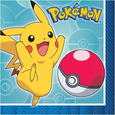 Pokémon Beverage Napkins feature Pikachu, 16-pk | Party City