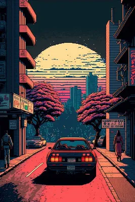 Sunset in Tokyo - pixel art | Pixel art landscape, Pixel art background,  Scenery wallpaper