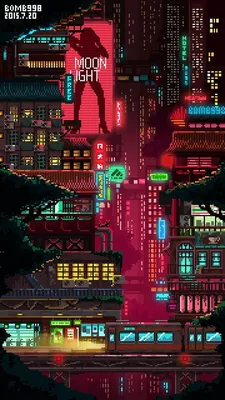 Pixel | PixelArt | Neon | Pixel art background, Pixel art, Pixel city