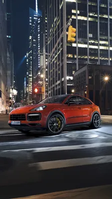 Image Porsche Cayenne Turbo 2019 Orange Street Motion 1080x1920