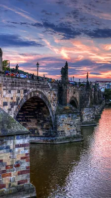 Charles Bridge in Prague Wallpaper for iPhone 7 Plus