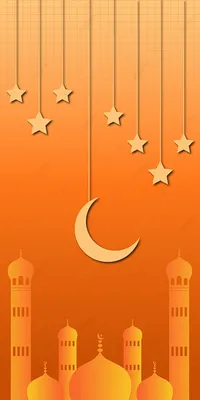 Обои Eid на мобильном телефоне Исламский фестиваль оранжевый цвет фона Обои  Изображение для бесплатной загрузки - Pngtree