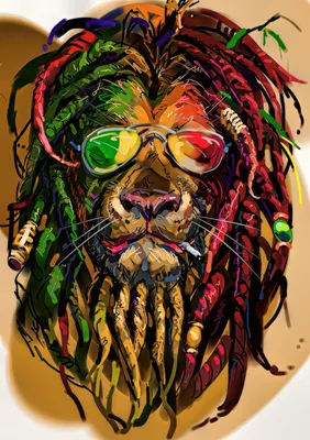 Rasta Lion head vector illustration 2551514 Vector Art at Vecteezy