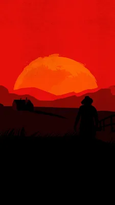 Обои red dead redemption 2, red dead redemption, красный цвет,  послесвечение, закат на телефон Android, 1080x1920 картинки и фото бесплатно