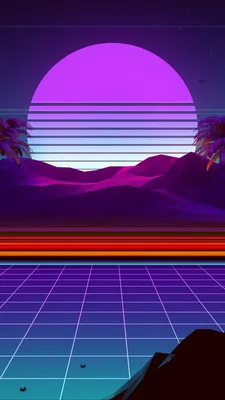 Обои на телефон: эстетика, Ретровейв, Synthwave, стиль ретро, ios