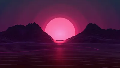 Обои Ретровейв, Retrowave, lines, sunset, 4K, Арт #18950 - Страница 20