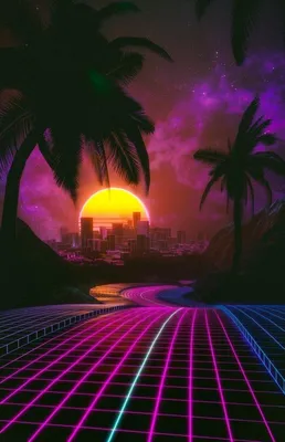 Retrowave обои на телефон