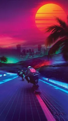 Скачать обои \"Retrowave\" на телефон в высоком качестве, вертикальные  картинки \"Retrowave\" бесплатно