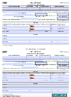 Free California Bill of Sale Forms | PDF