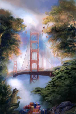 Фотографии Сан-Франциско штаты Рождество The Golden Gate 1280x1920