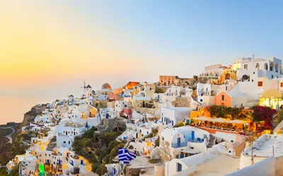 Обои Santorini Greece для телефона и на рабочий стол iPhone 6 Plus