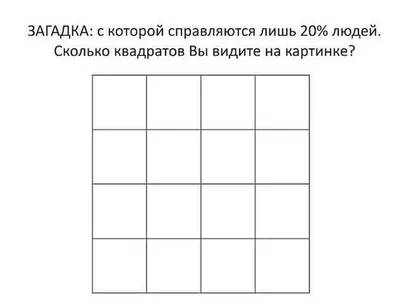 Головоломка для проверки IQ: только гении скажут вам, сколько квадратов на  этом рисунке — УНИАН